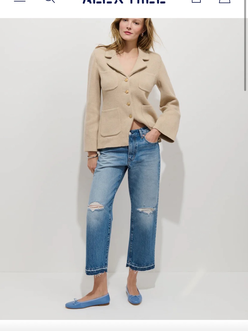 Alex Mill Light Blue Distressed Cropped Jeans